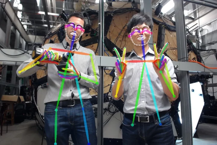 Two postgraduate students acted as models to provide the computer with thousands of poses