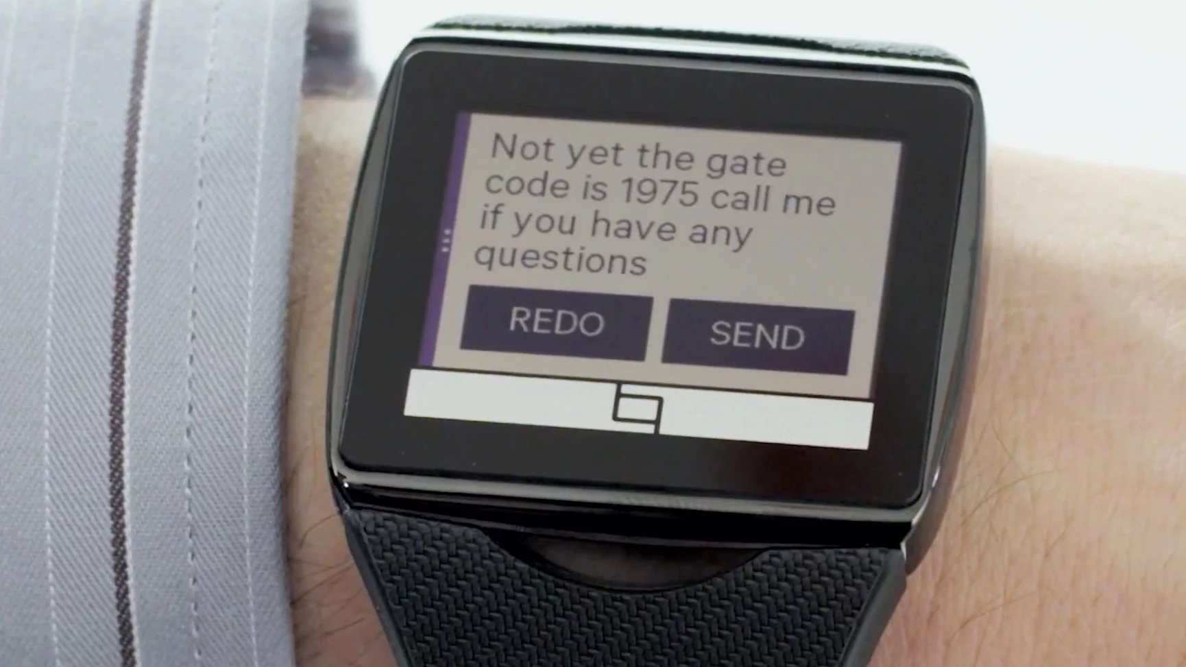 The Toq lets you confirm the text it heard you say before sending
