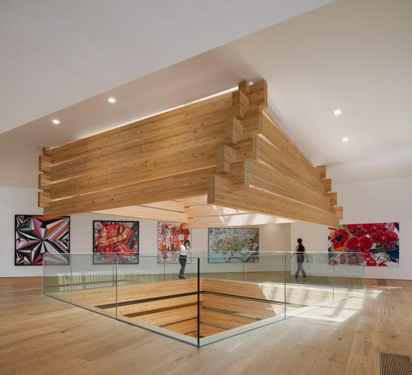 OMM has a large skylit atrium at its center that offers natural light within