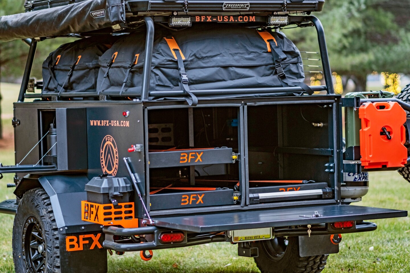 The three drawers can house rifles, coolers, fridges, Pelican boxes and more