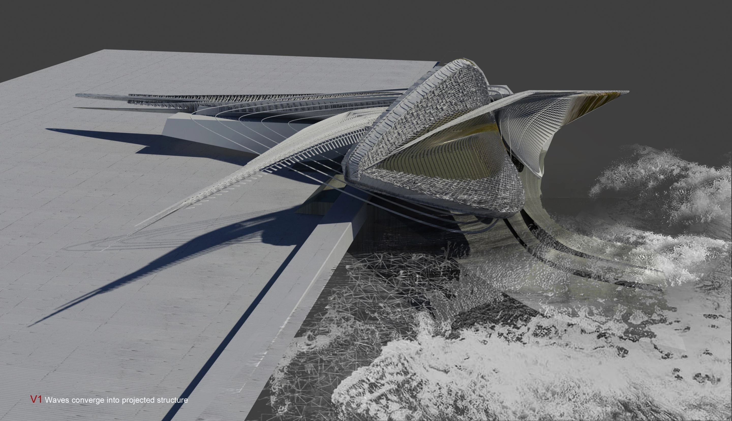 The Hydroelectric sculpture gallery would jut out of the coastline and harness the waves in the Black Sea