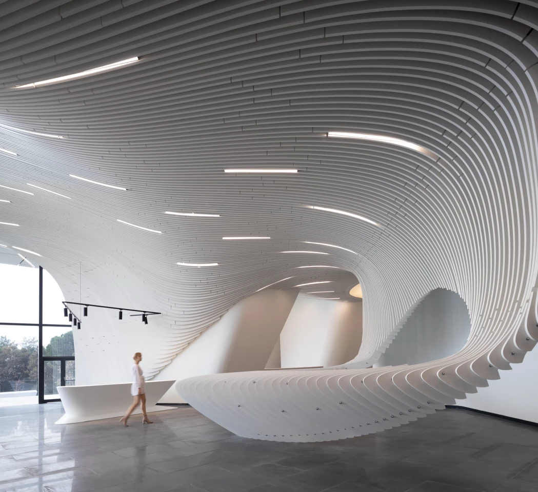The Istanbul TV and Radio Tower features a striking interior design that's reminiscent of some of Zaha Hadid Architects' interiors