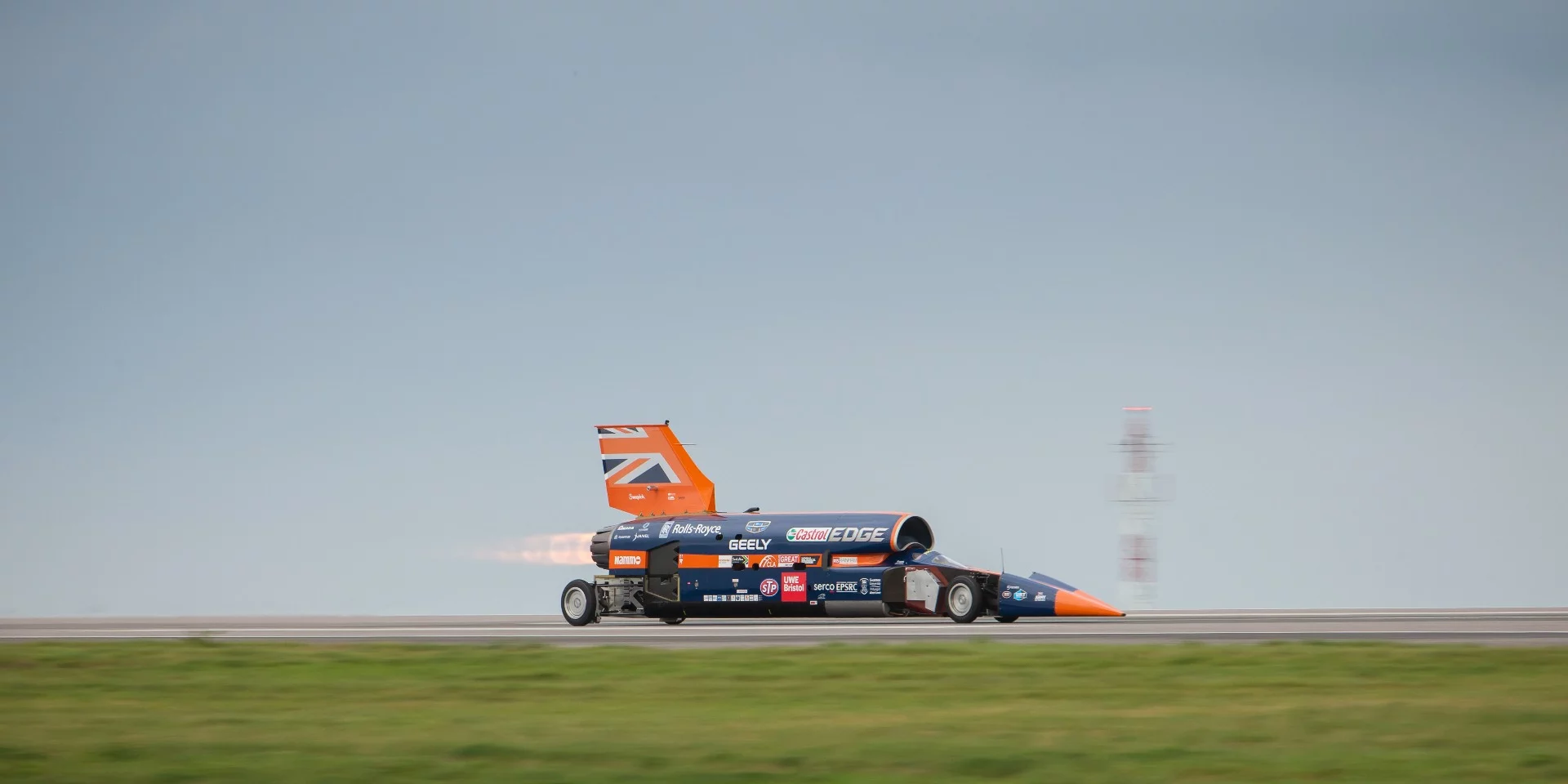 The Bloodhound Supersonic car in action