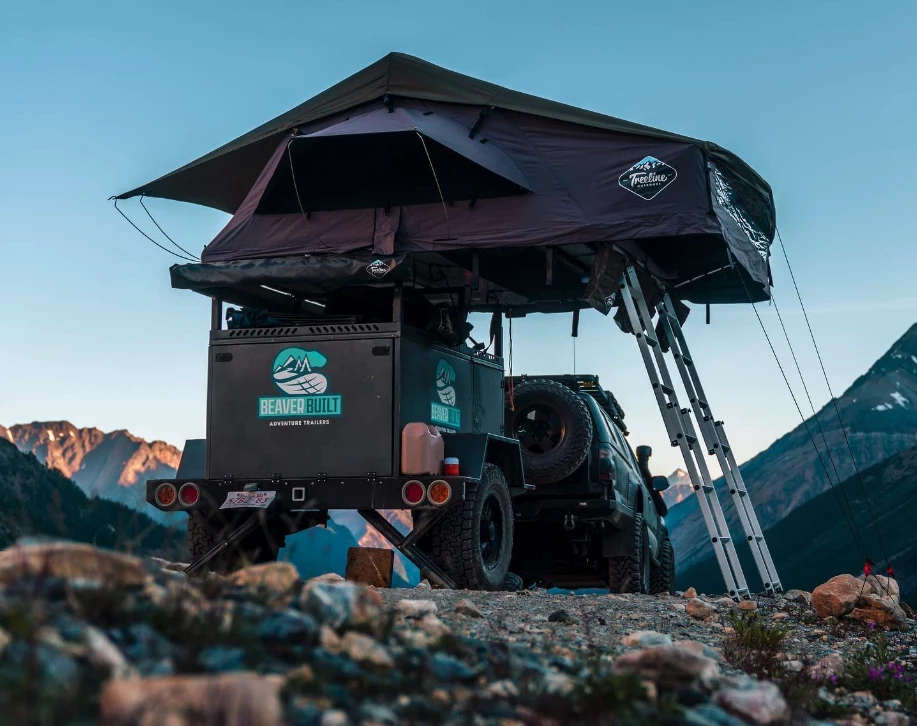Making base camp with the Beaver Built Wapos trailer