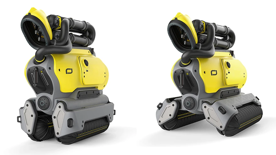 ERO's omni-directional tracks folded and unfolded