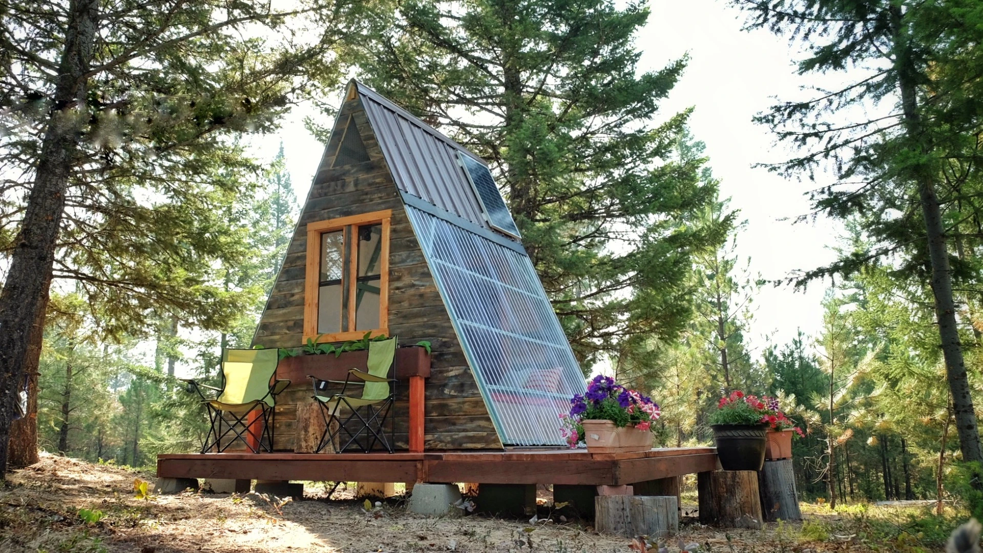 The cabin is installed in some private land