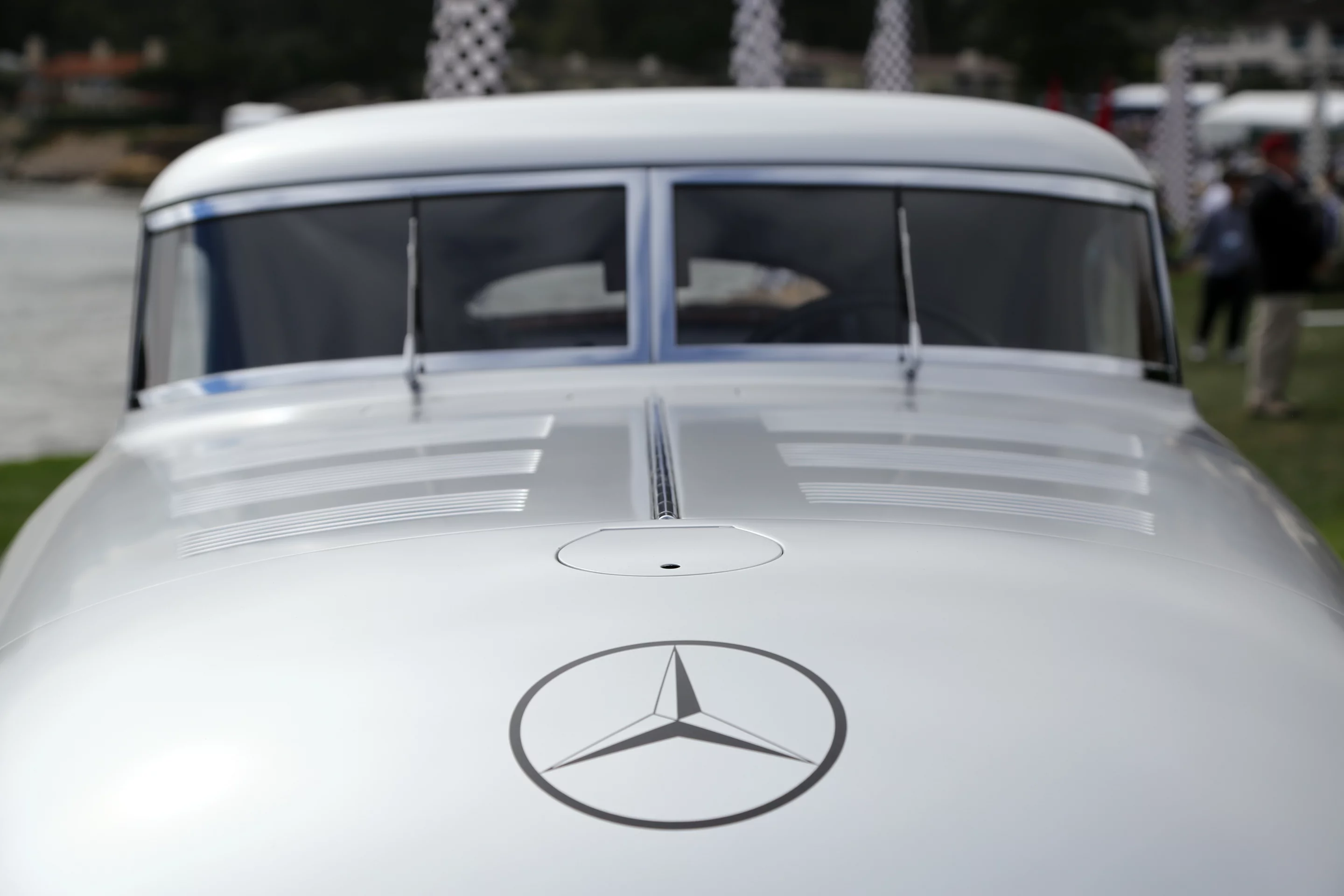 To reduce drag, the center headlight was set into the grill, door handles were made flush with the body and even the Mercedes badge was painted onto the hood (Photo: Angus MacKenzie/Gizmag.com)