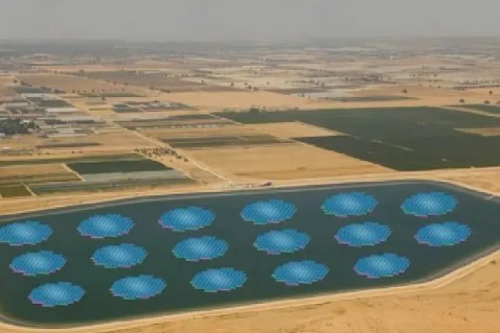 AQUASUN is a system of floating solar panels, that can be installed on the surface of existing bodies of water (Image: Solaris Synergy)