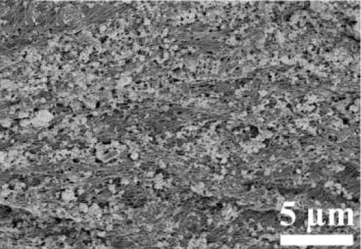 A magnification of the CNT-LMO composite yarn that acts as the cathode (Image: Wei Weng)