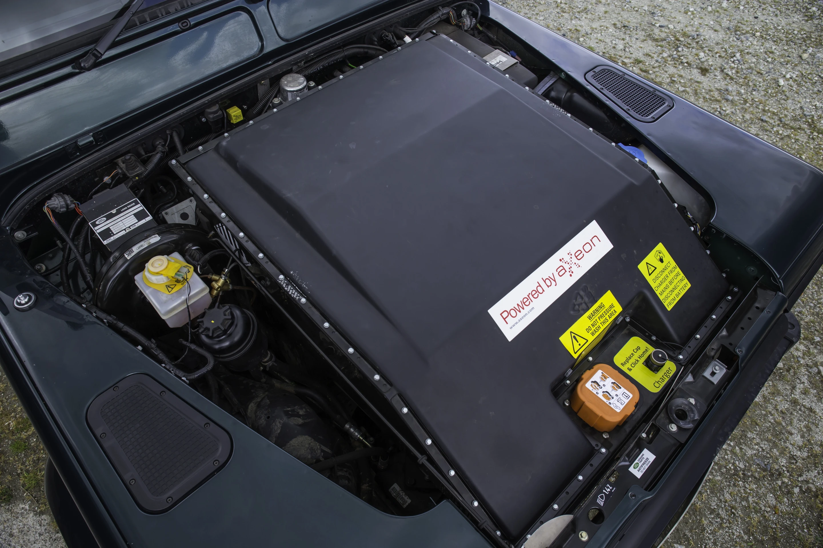 Defender's electric engine develops 70 kW of power or 90 bhp giving it a top speed of 70 mph (112 km/h)