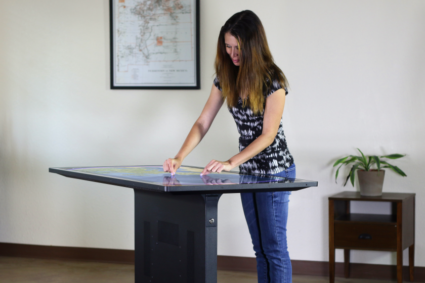 The Platform 55 prototype supports over 60 simultaneous touch points (Ideum told us that it's proved capable of up to 100)