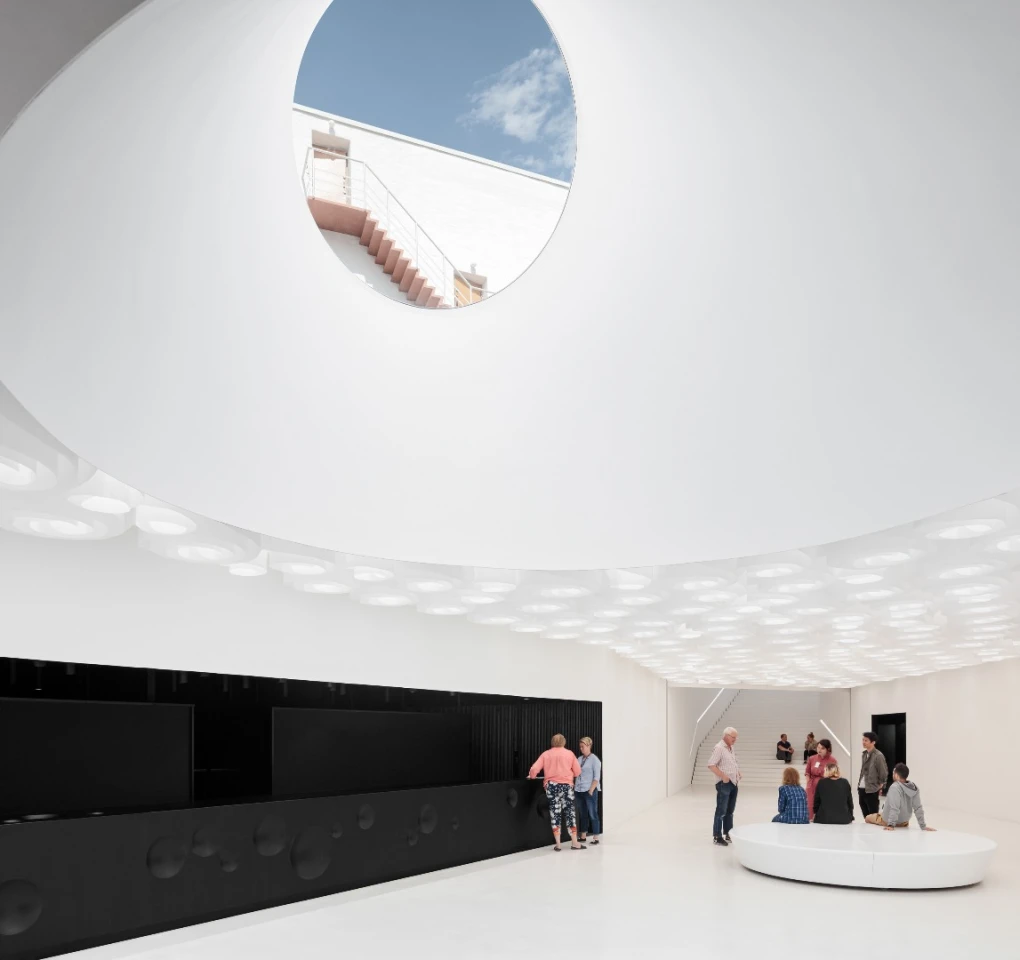 Gallery space inside the renovated Lasipalatsi Square in Helsinki