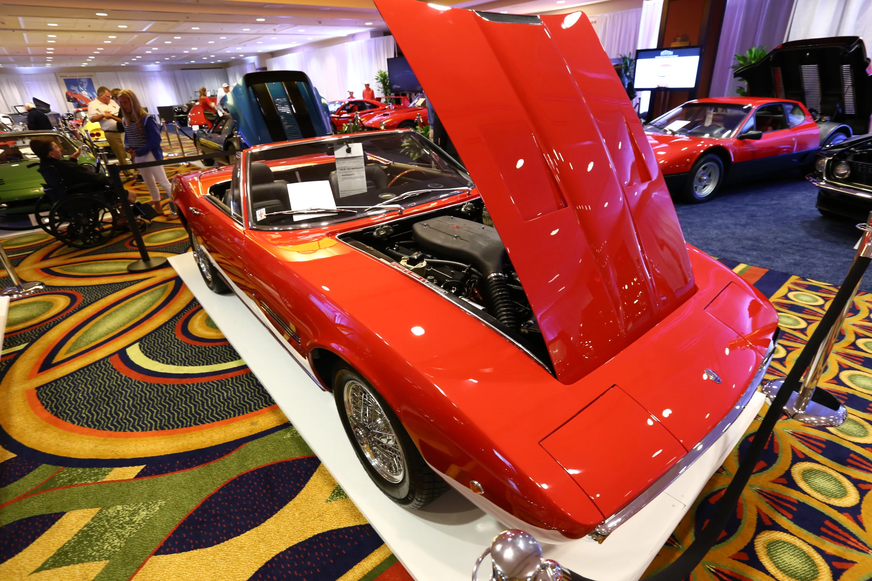 The 1970 Maserati Ghibli Spyder shows off its forward flipping hood (Photo: Angus MacKenzie/Gizmag.com)