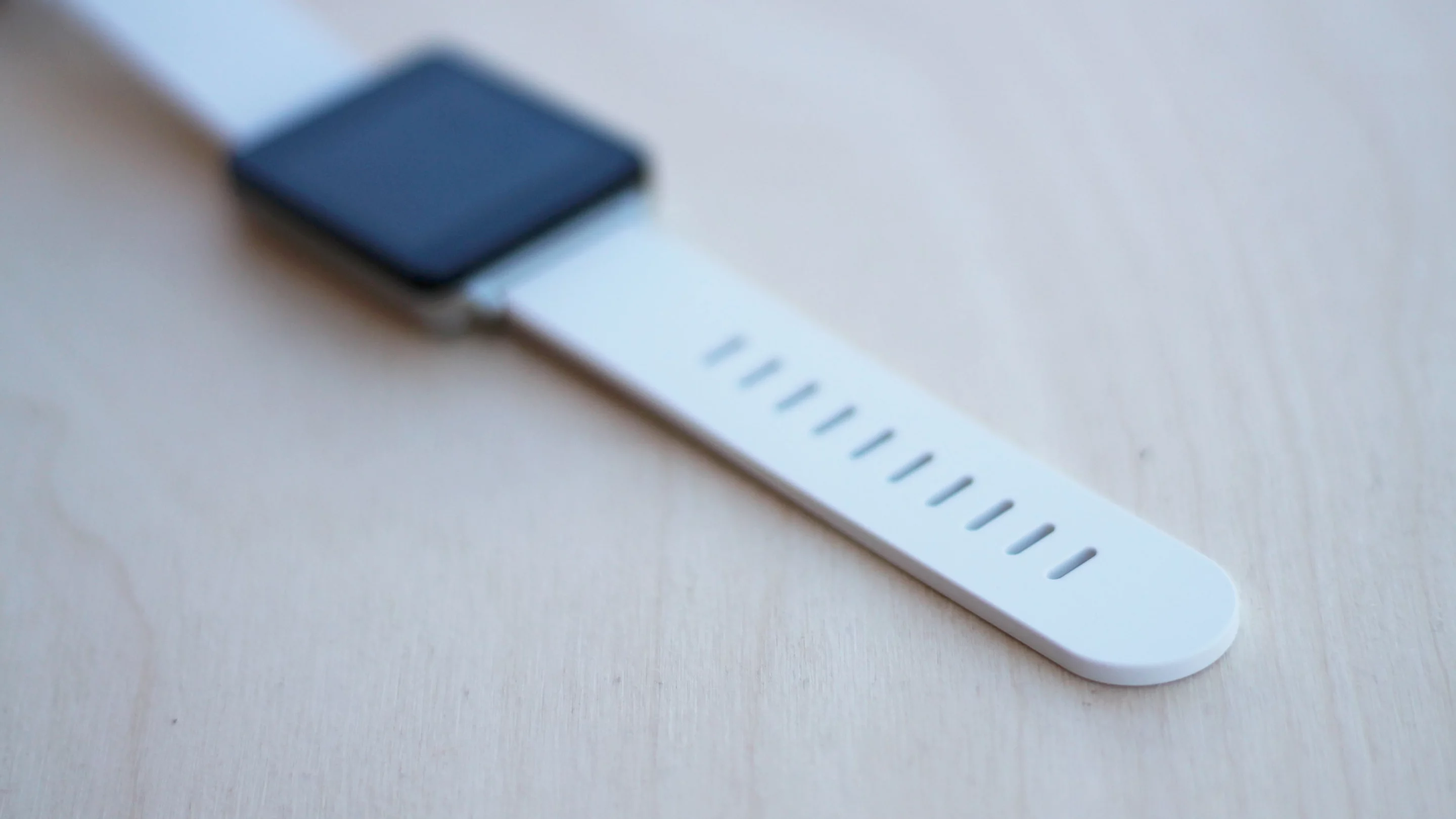 The G Watch has a rubbery band (also available in black)
