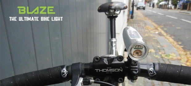 The prototype BLAZE is a 110-mm (4.3-in) machined aluminum tube that houses both an LED light and a laser module