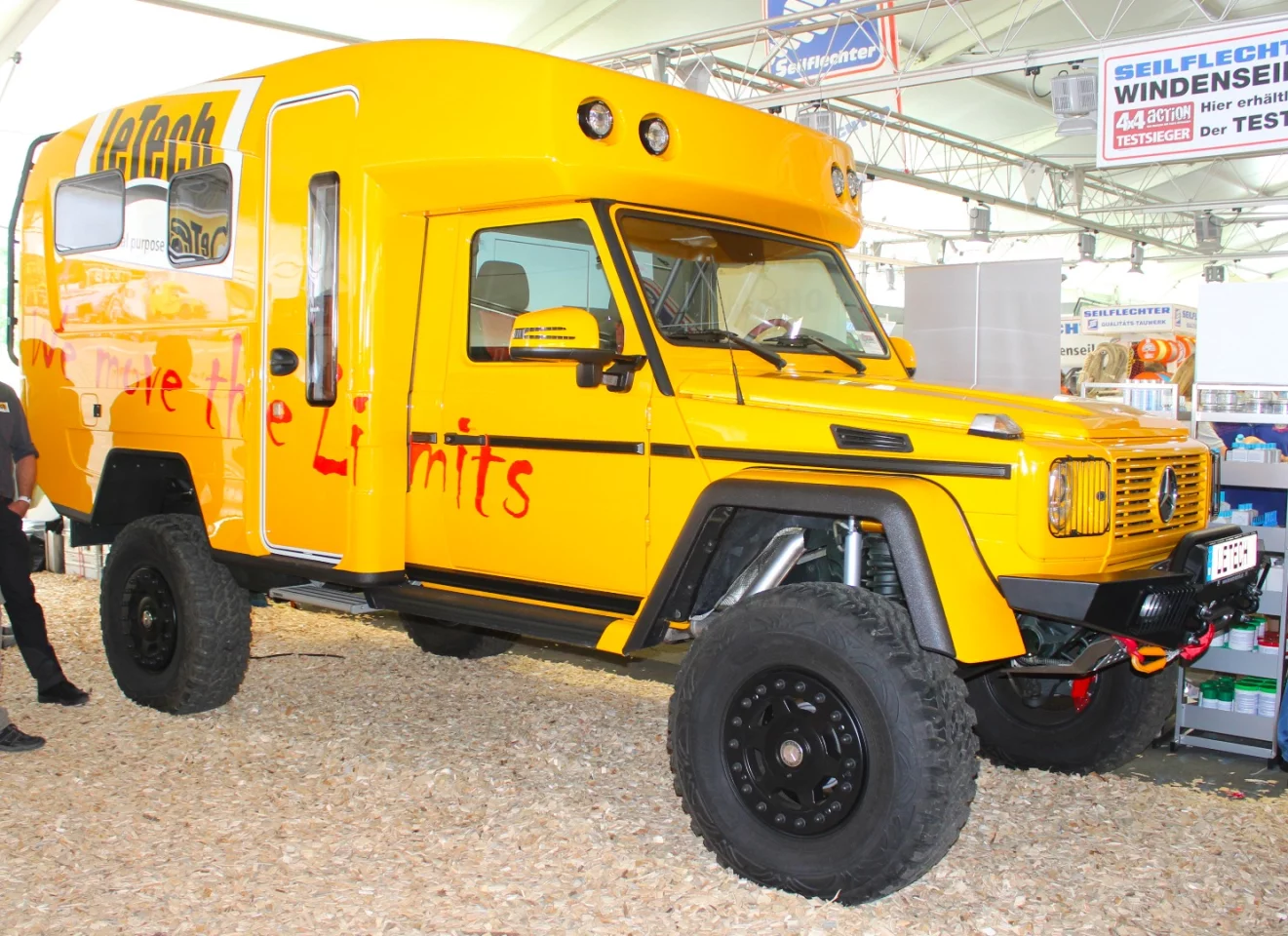 The Lennson 3C's Cs stand for "Cross Country Caravan." It includes LeTech's portal axles for that high stance and a composite camper module built by Orangework