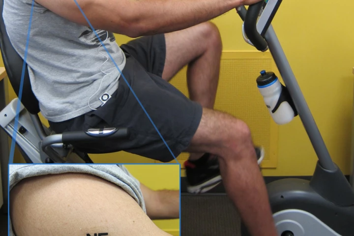 The tattoo biosensor for monitoring lactate levels that has been converted into a sweat-powered biobattery (Photo: Joe Wang, ACS)