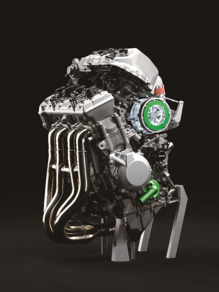 Kawasaki's newly-developed "balanced supercharged engine"