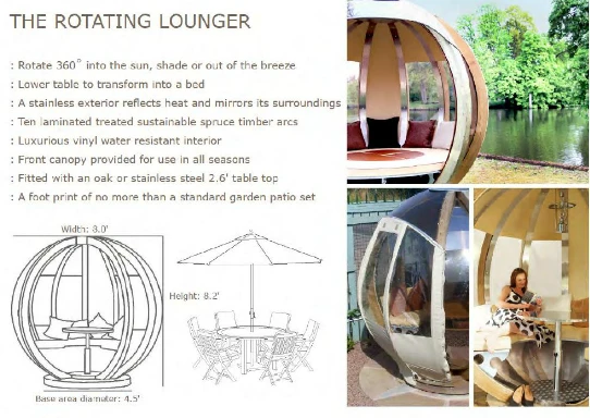 Rotating Lounger by Ornate Garden