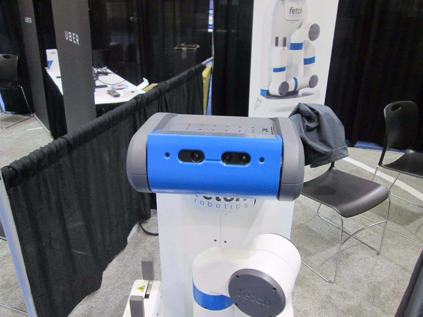 The Fetch manipulator robot's "head" showing camera