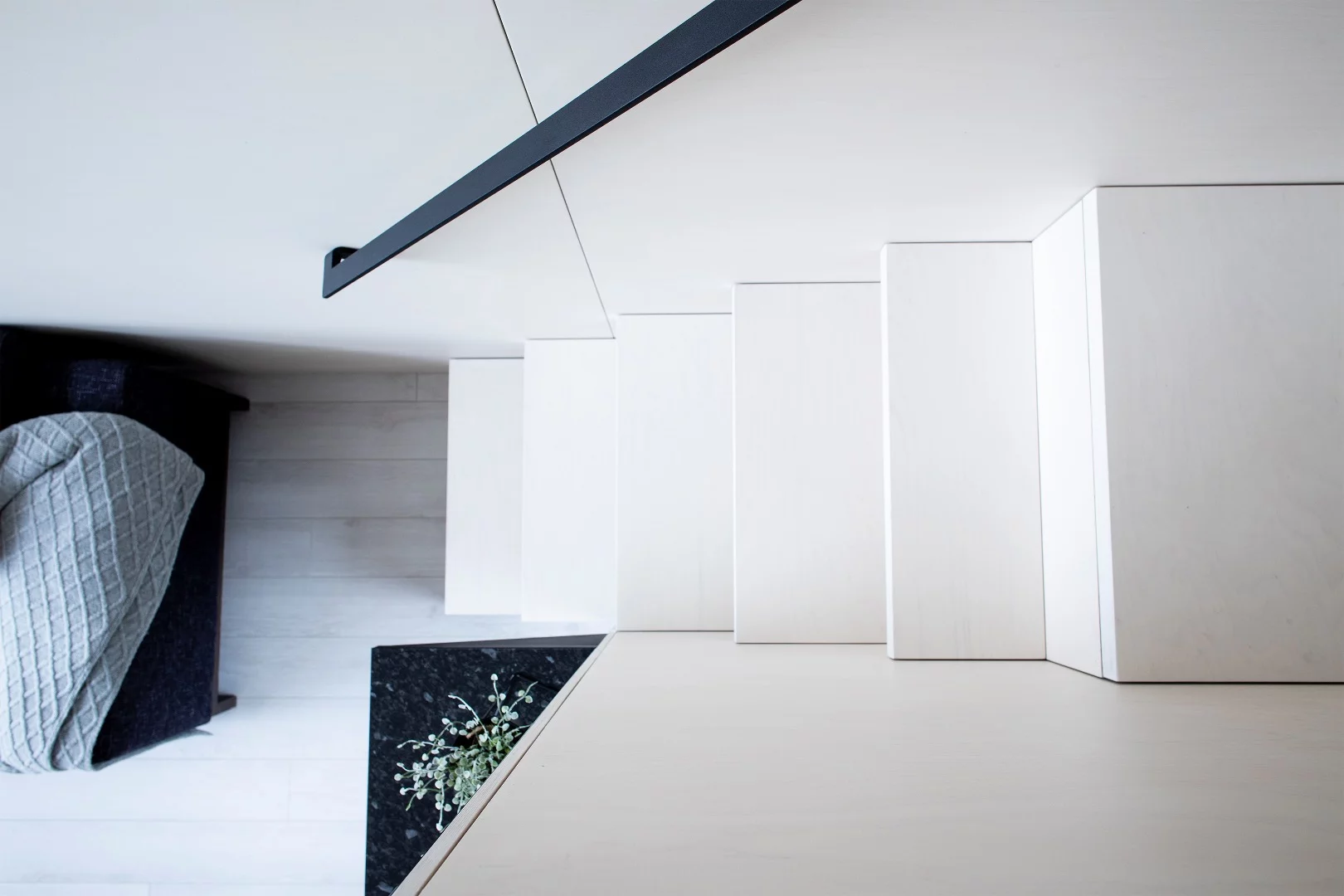 Stairs lead up to the Koda Light model's bedroom. The Koda Light Float has an identical layout.