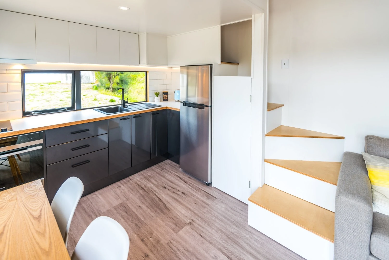 Easy access stairs lead to the elevayed matser bedroom