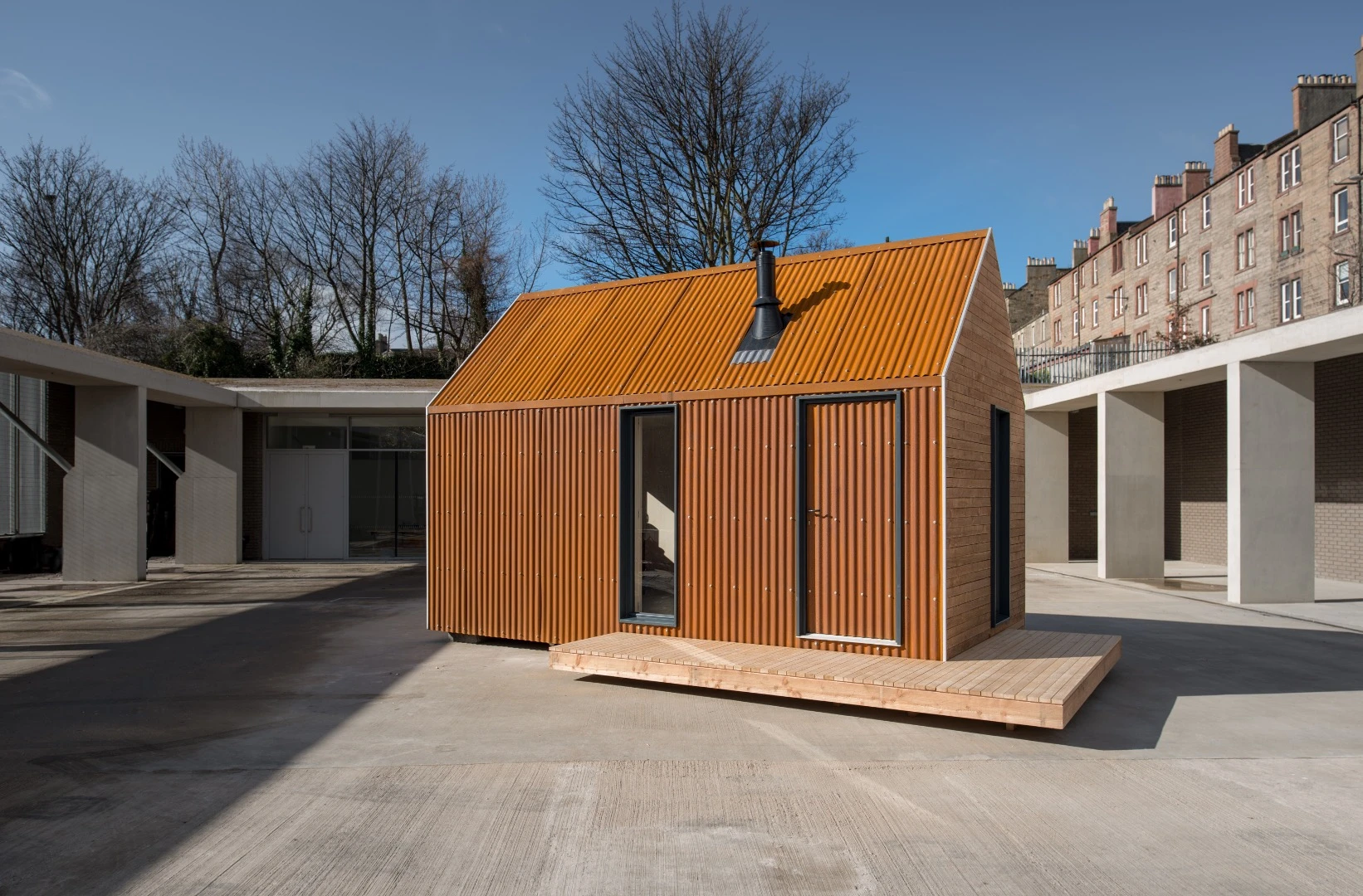 The Artist Bothy has a physical footprint of 5.5 x 3 m (18 x 9.84 ft)