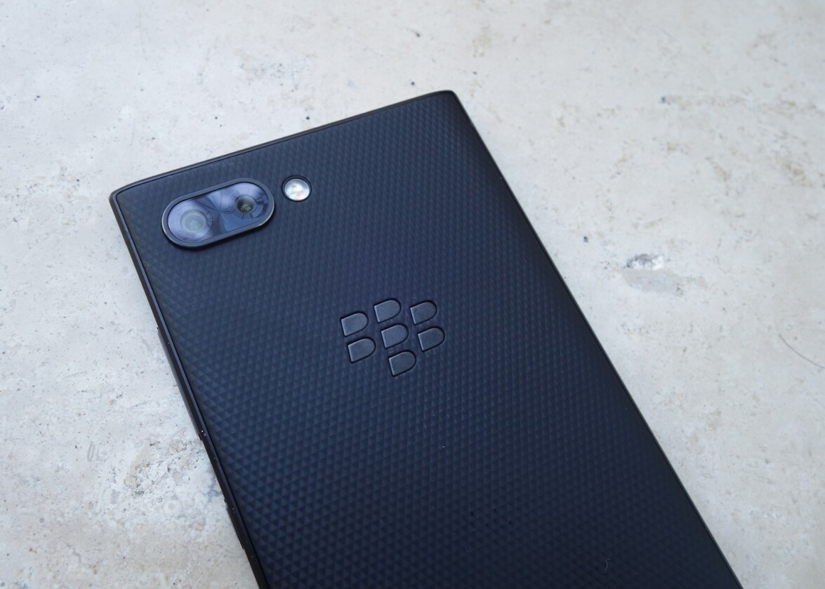 The dual-lens rear camera on the BlackBerry Key2 emphasizes its mid-range credentials