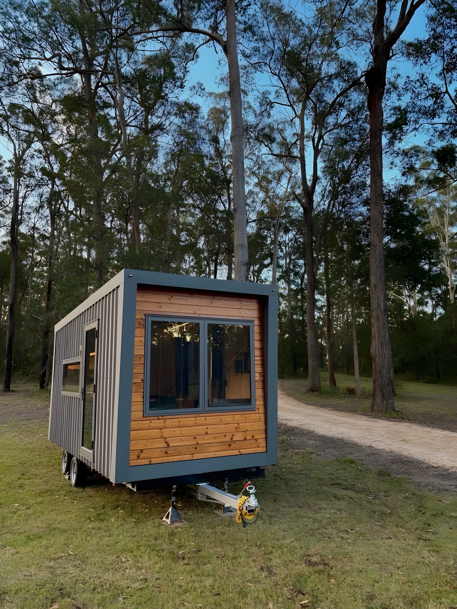 The Chipper BNB's exterior is finished in steel and thermally treated wood