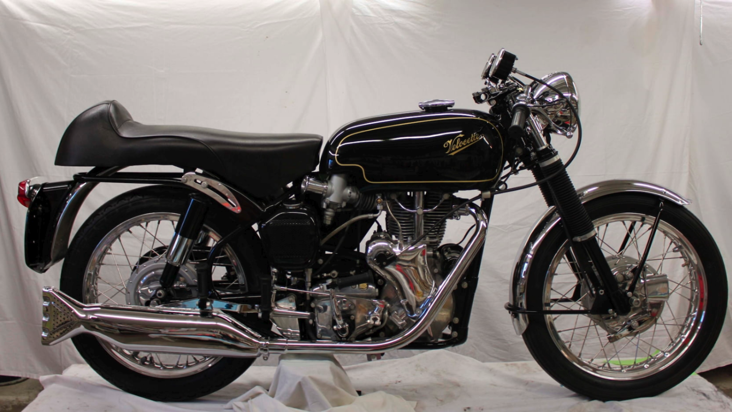 The Velocette Thruxton was one of the last of the successful British singles, made from 1965 onwards for for production and endurance racing. It had a top speed of 120 mph and handling identical to the company's World Championship bikes, which had won at the very demanding Isle of Man TT course. Named after the Thruxton circuit at which this model won both 12- and 24-hour races. This particular bike has just received a total, nut and bolt restoration, which explains its $38,500 price.