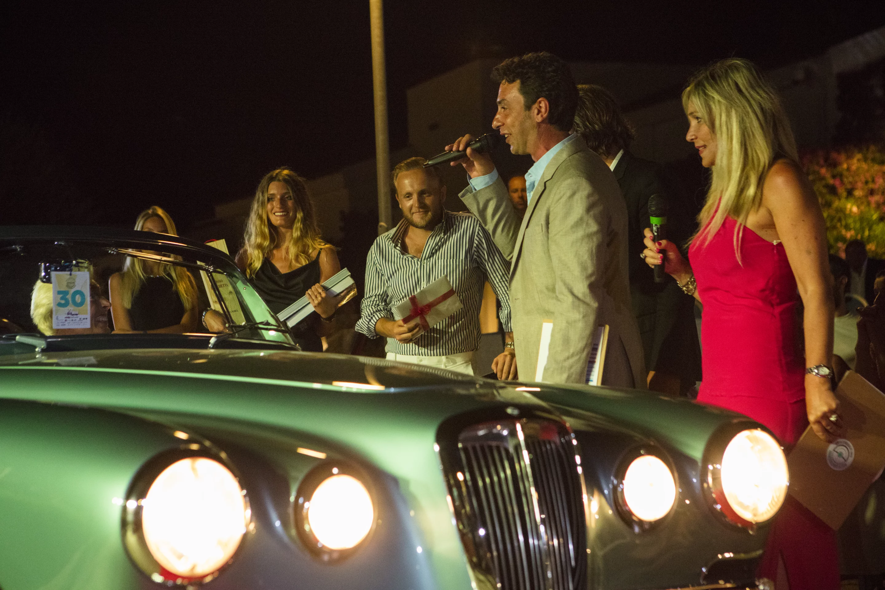 This 1953 Lancia Aurelia B52 Roadster Vignale was voted the most glamorous car at the event.