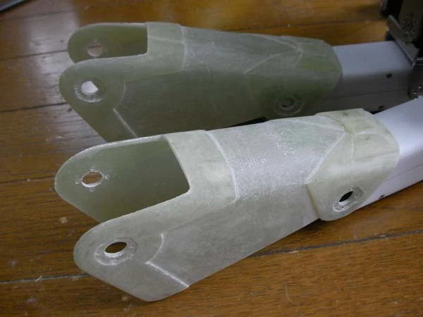 Dr. GIY made these fiber-reinforced plastic shells to cover the robot's lower legs (Photo: Dr. GIY)
