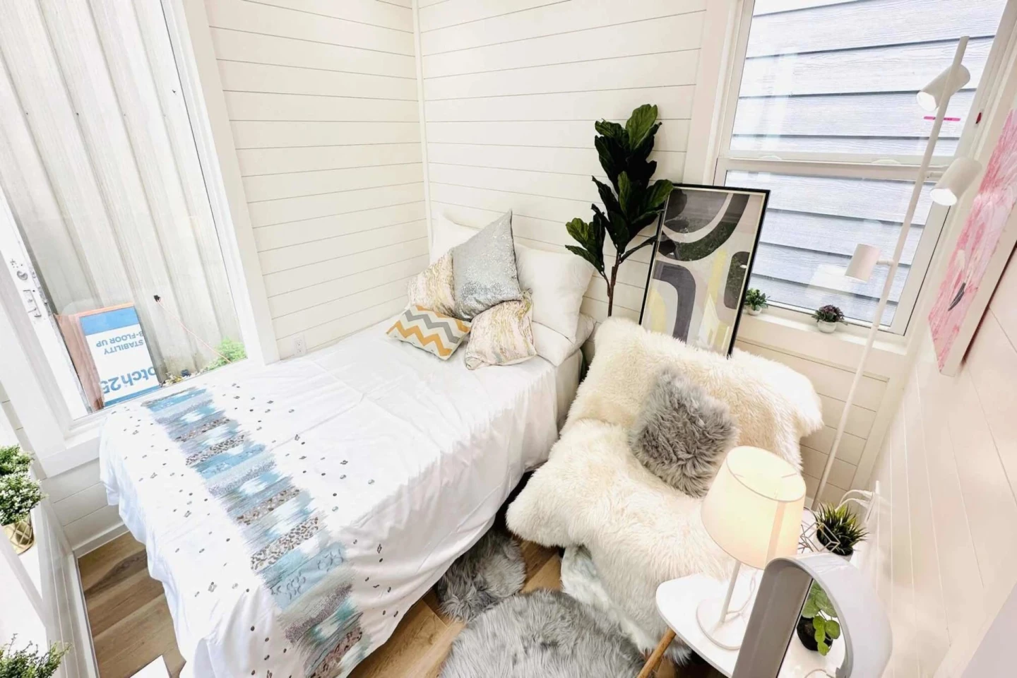 Most of the Fairfax's living space is taken up by its combined bedroom/living area