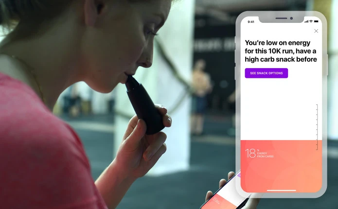 You can use the device before exercise to see if your body is in an optimal fat-burning or carb-burning state