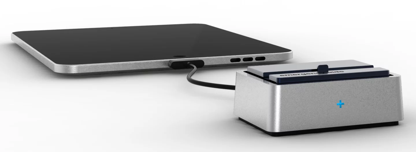 The Sense+ can connect to smart devices via USB