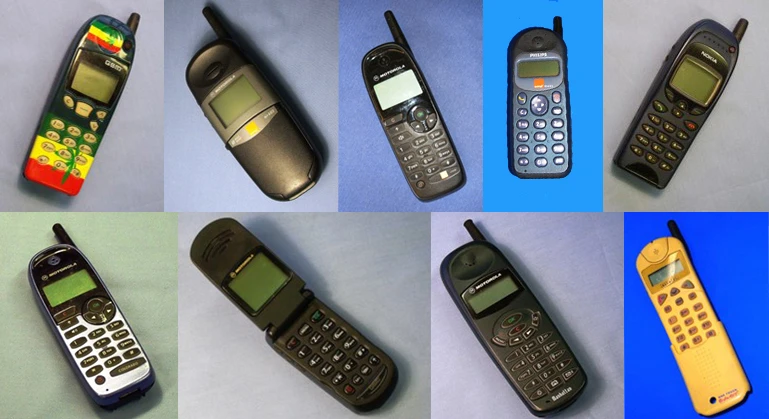 Selection of some of the first 2G cell phones from the 90's (Images: University of Salford)