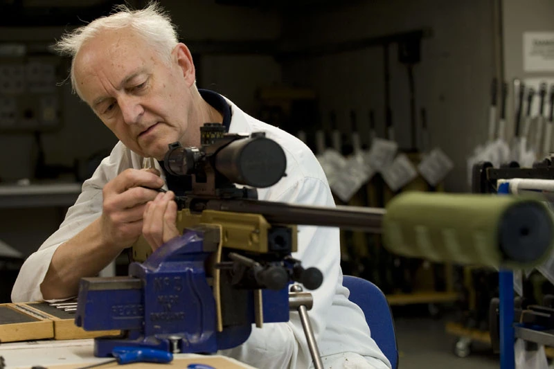 The L115A3 sniper rifle is produced by Portsmouth-based Accuracy International, a company established by two-times Olympic shooting Gold medalist Malcolm Cooper.