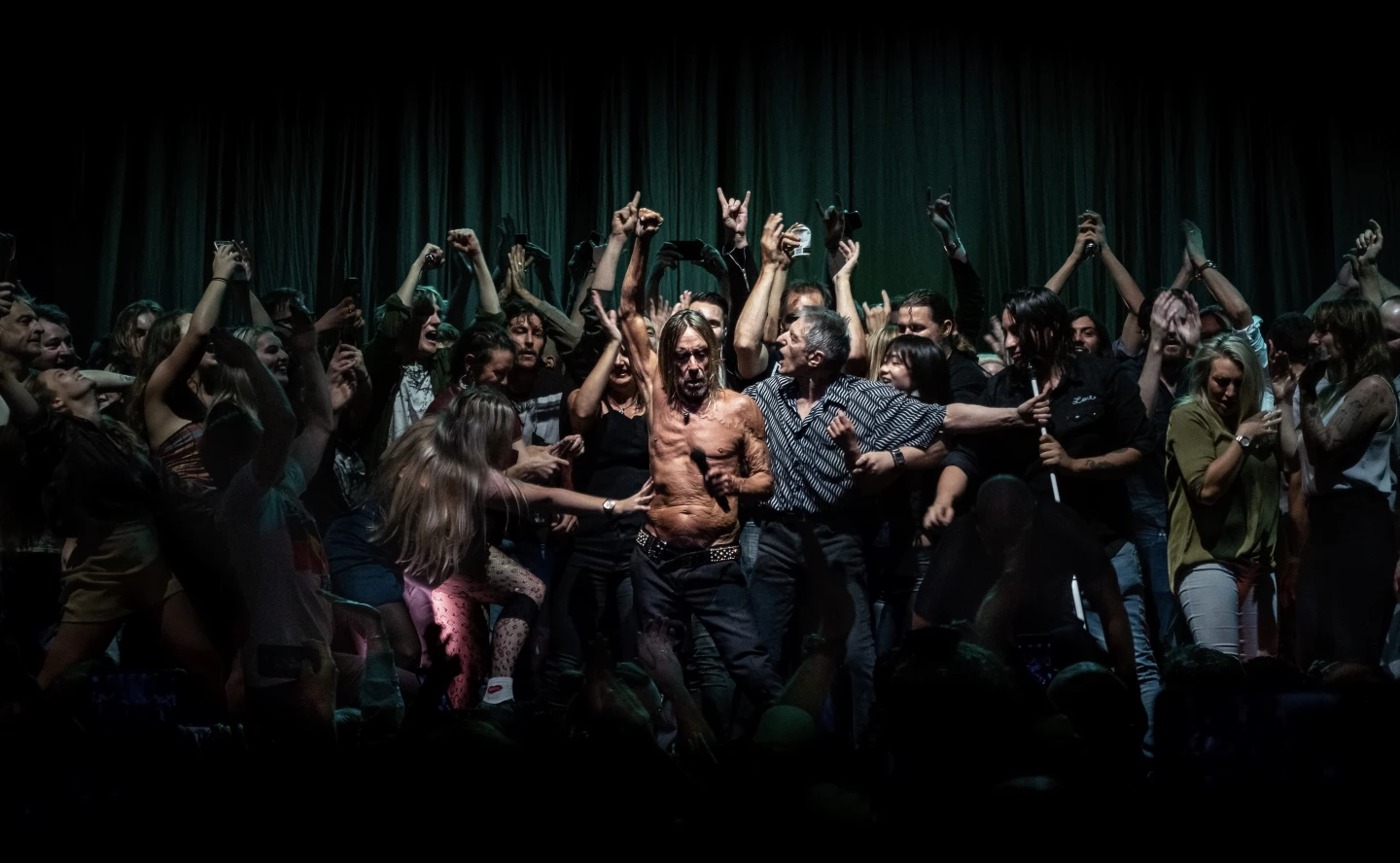 Winner, Culture, Mark 5:28. Audience members were invited on stage to dance at an Iggy Pop concert in Sydney Opera House, Australia, on 17 April 2019