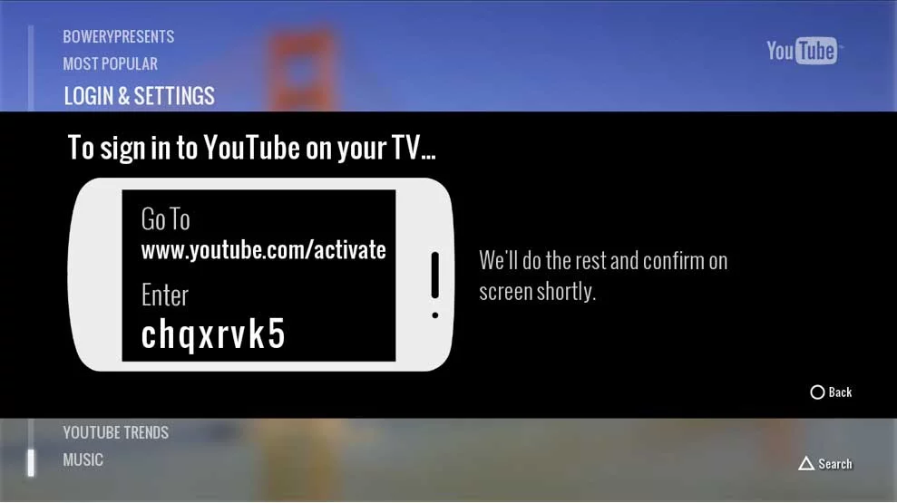 The PS3's YouTube app can be controlled via a smartphone