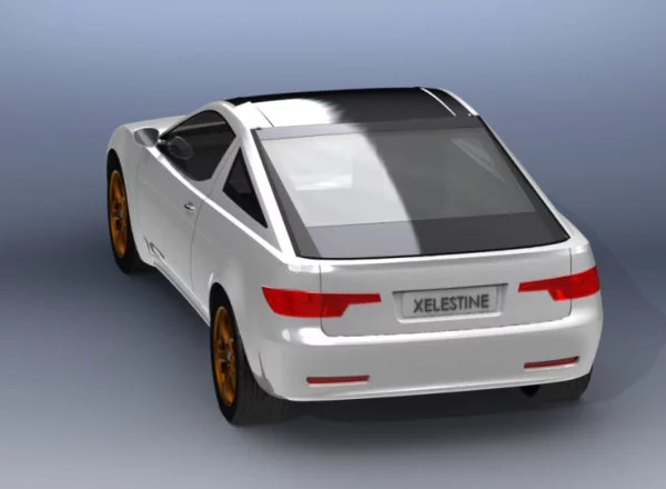 Xelestine's transformable sportscar concept in fastback mode
