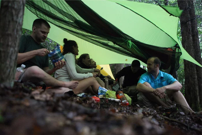 When put together, the Nube measures 13 ft (4 m) long and 8.5 ft (3.3 m) wide, making it large enough to act as a standalone tent for group get-togethers