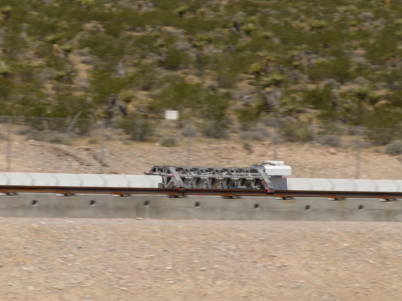 Hyperloop One's electromagnetic propulsion system doing a demonstration run in May 2016