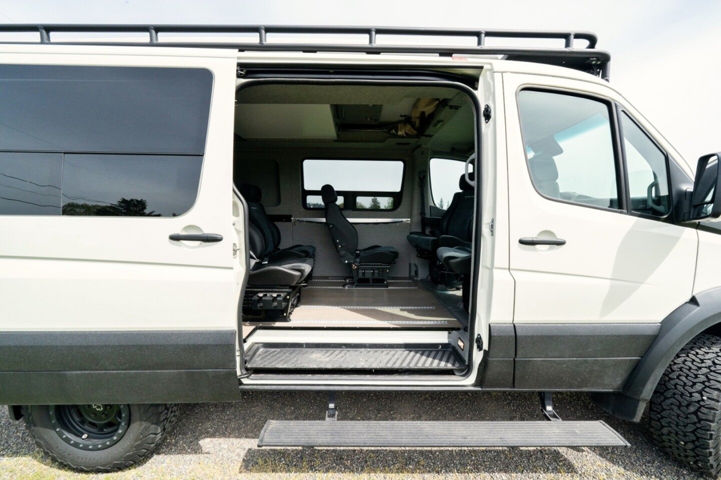 Swiss Army Sprinter camper van packs five people, solar power and