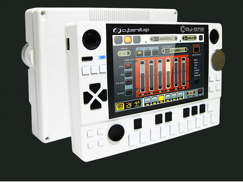 The KDJ-ONE features integrated 2 W stereo speakers with a 250 Hz - 20 kHz frequency response