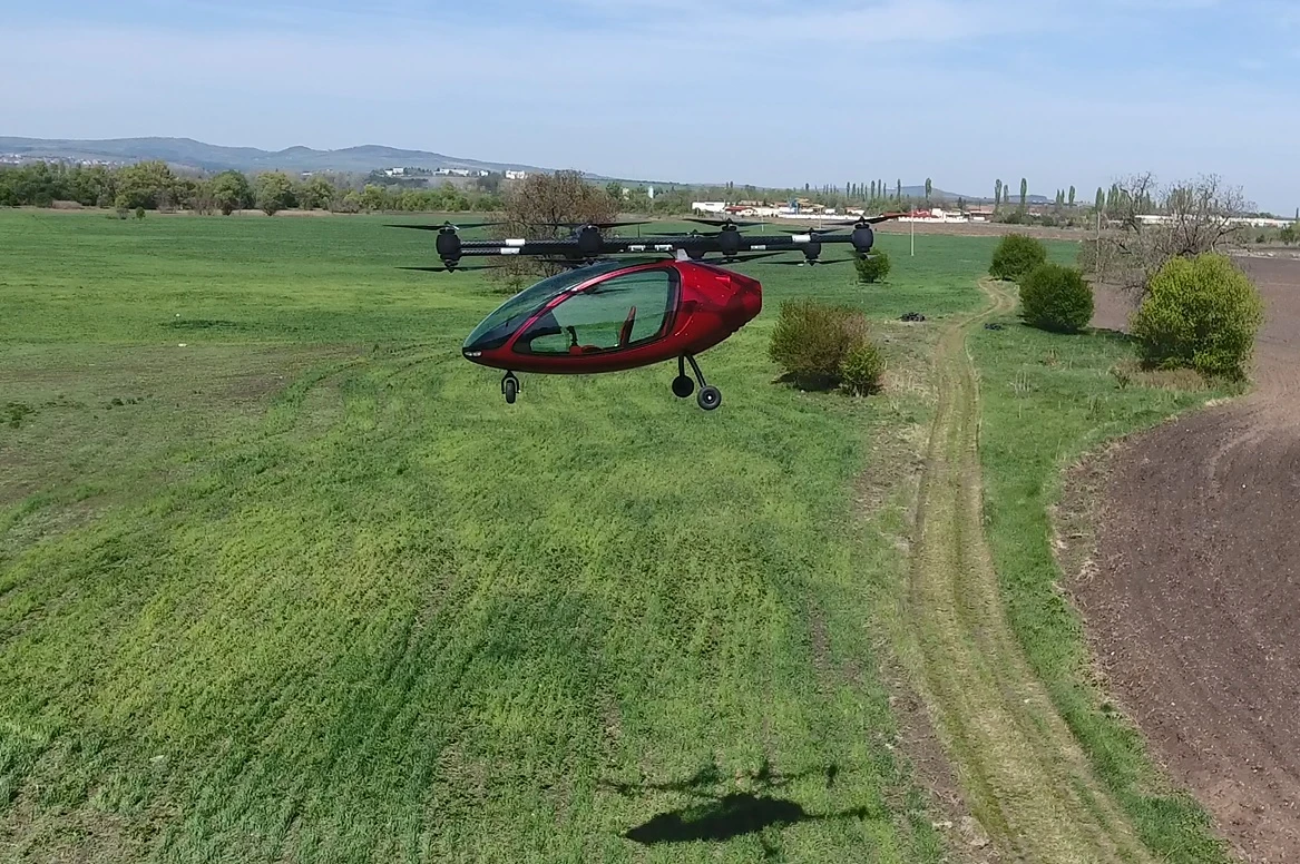 The range of the Passenger Drone is claimed to be around 20 miles (32 km/h)
