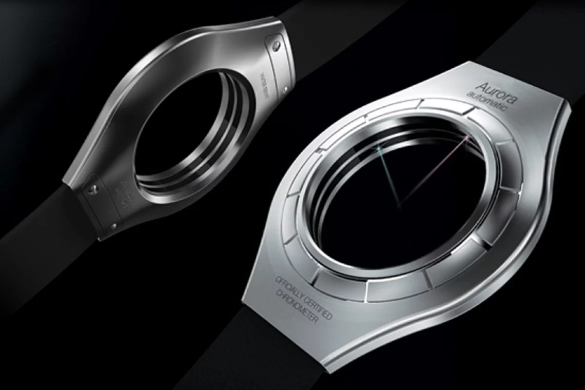 The faceless Aurora Watch uses lasers to indicate the time