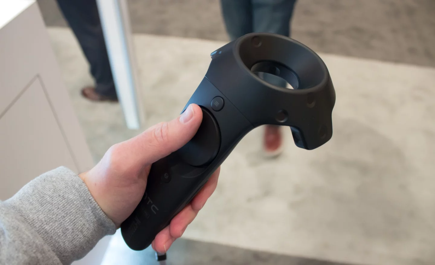 The Vive controllers provide a similar experience to Oculus Touch