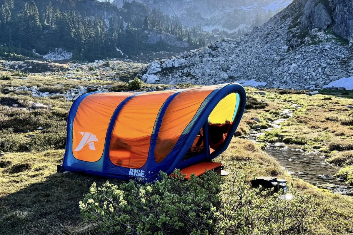Inflatable tents like the AirNEST from Rise Outdoors proved particular popular this year