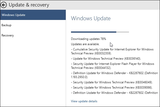Windows Update in Windows 10