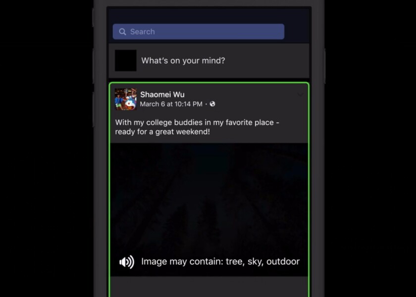 Facebook's alternative captions are now live in the iOS app for some users